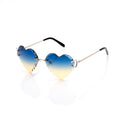 Lunettes Papillon — Argent & Verres Cœur Bleu-Jaune