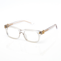 Lunettes Rectangle — Acétate Cristal & Détails Dorés