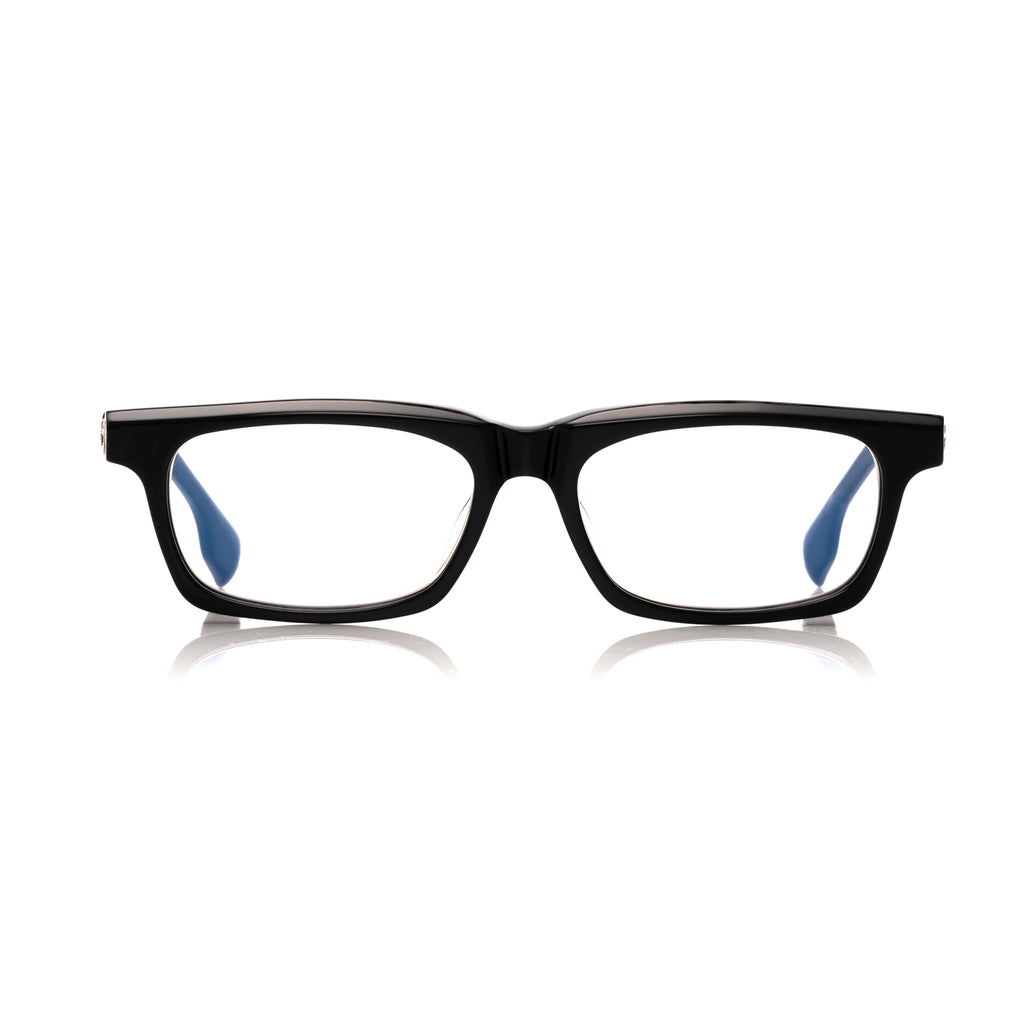 Lunettes Rectangle — Acétate Noir & Argent