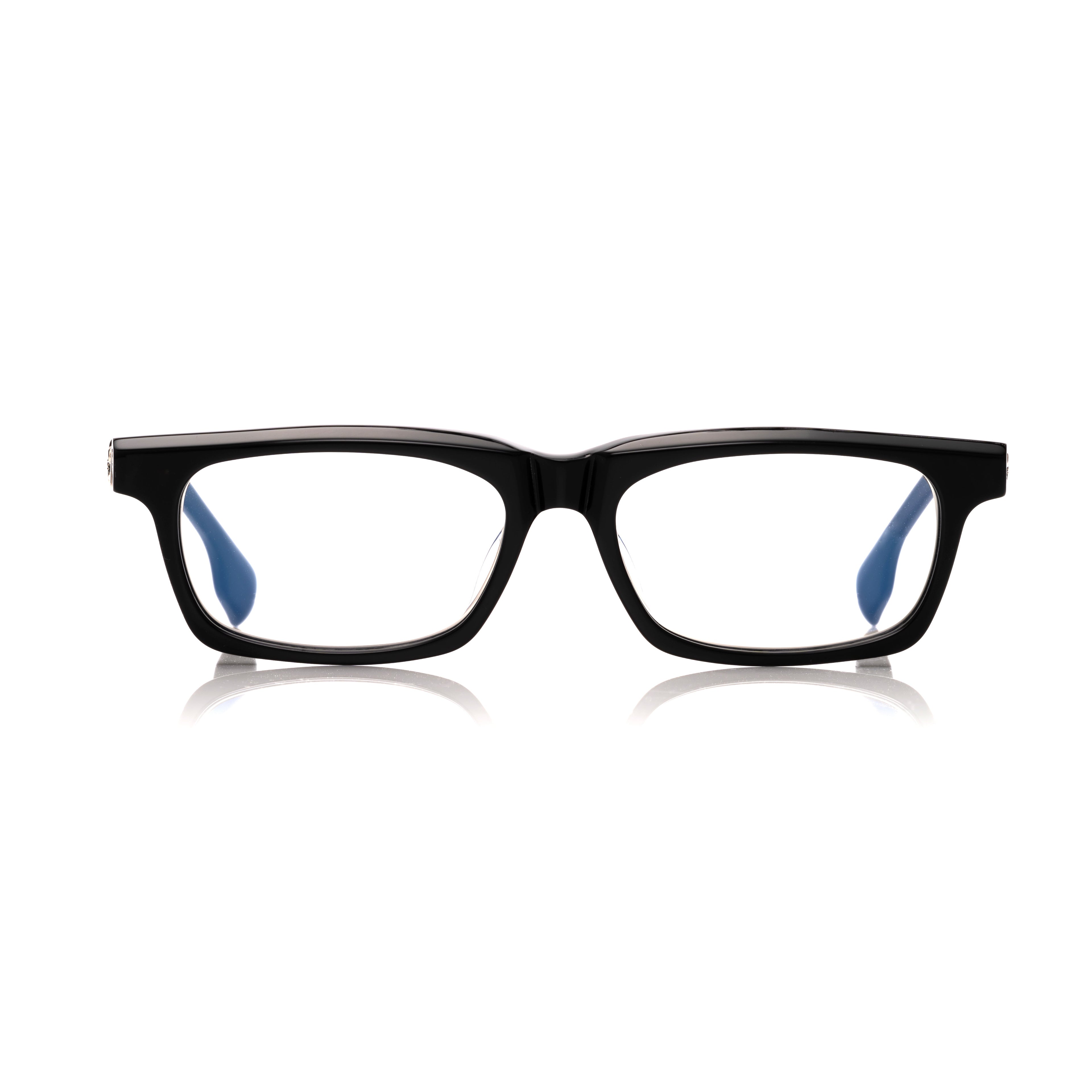 Lunettes Rectangle — Acétate Noir & Argent