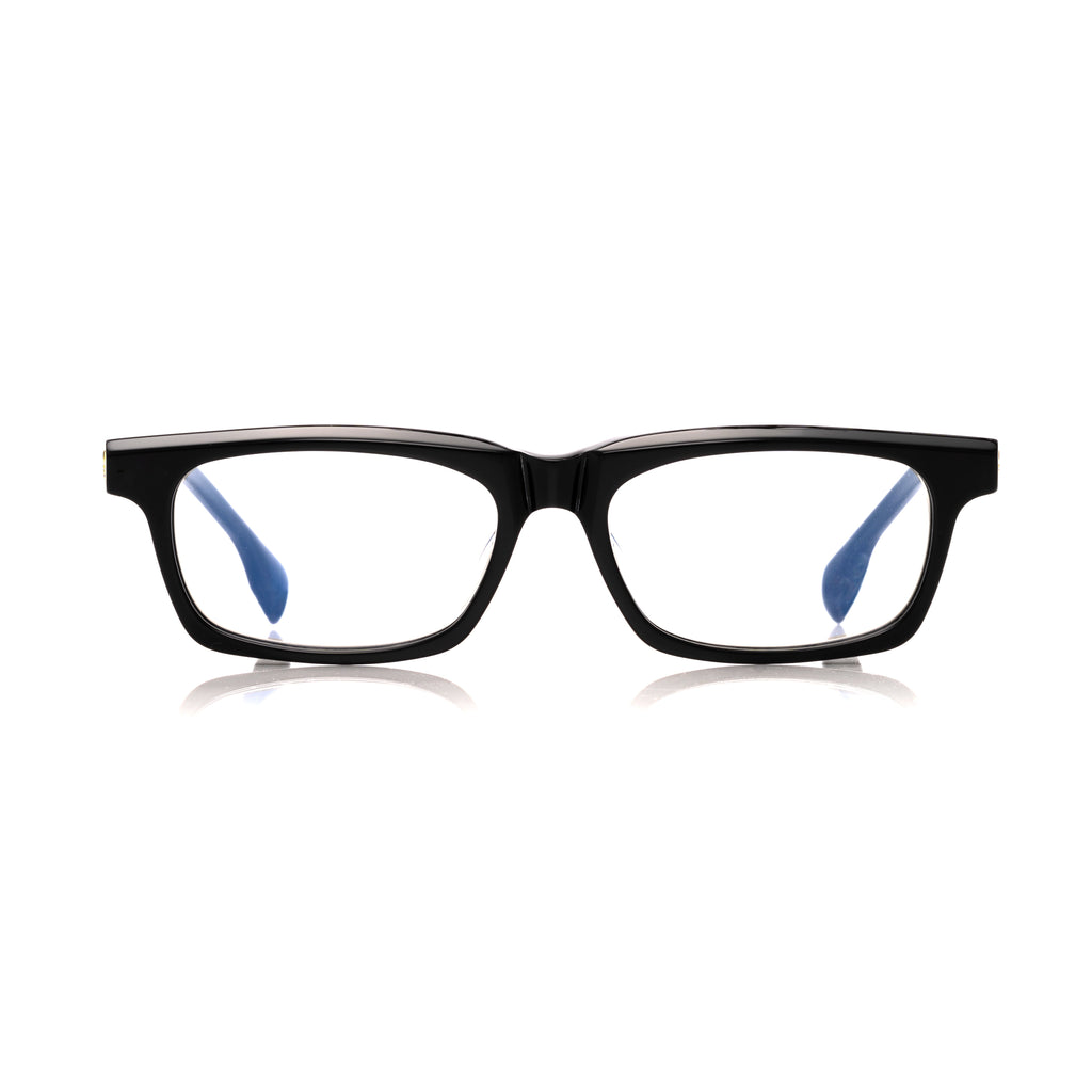 Lunettes Rectangle — Acétate Noir & Argent