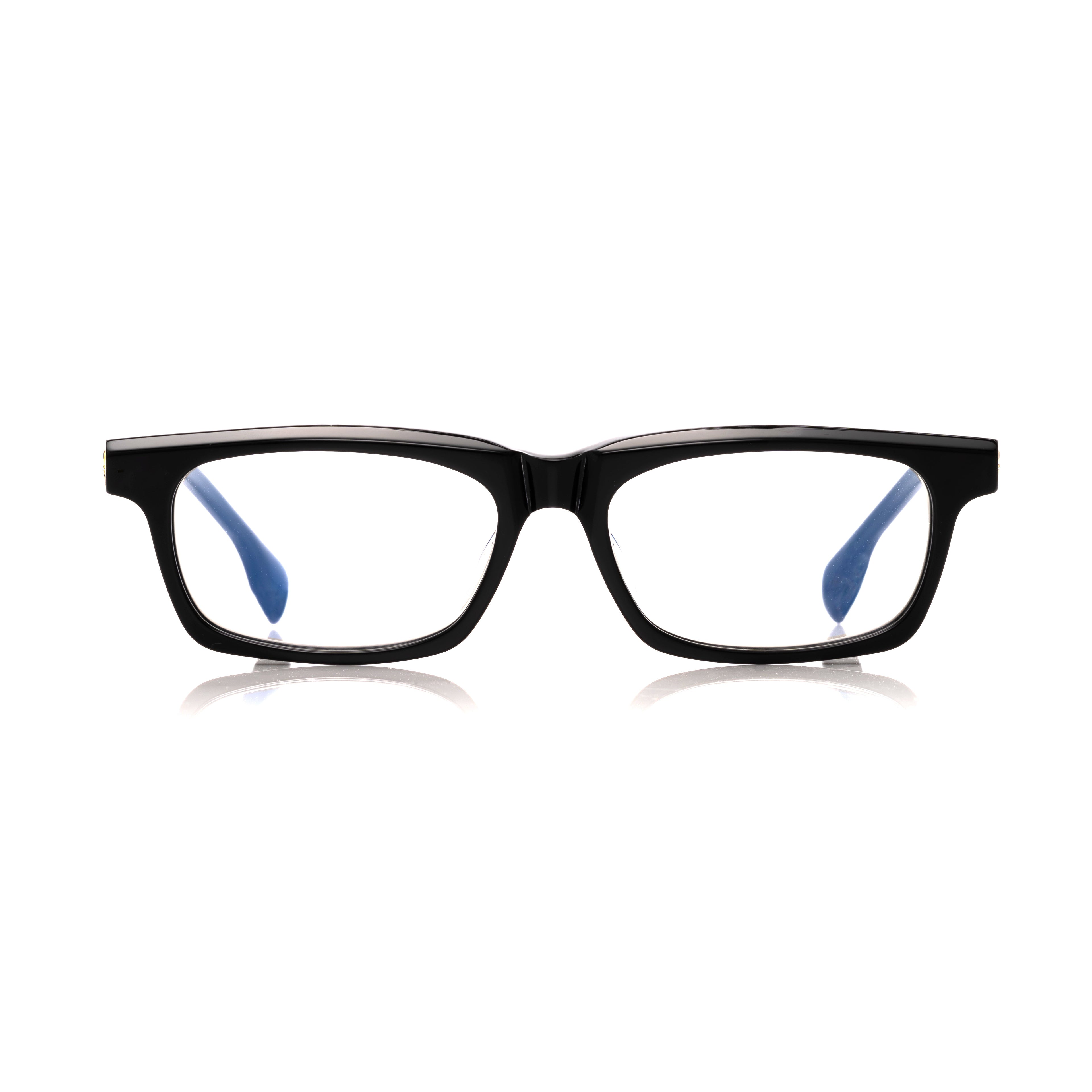 Lunettes Rectangle — Acétate Noir & Argent