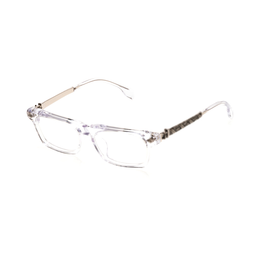 Lunettes Rectangle — Acétate Noir & Argent