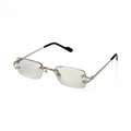 Lunettes Rectangle — Argent & Embouts Noir