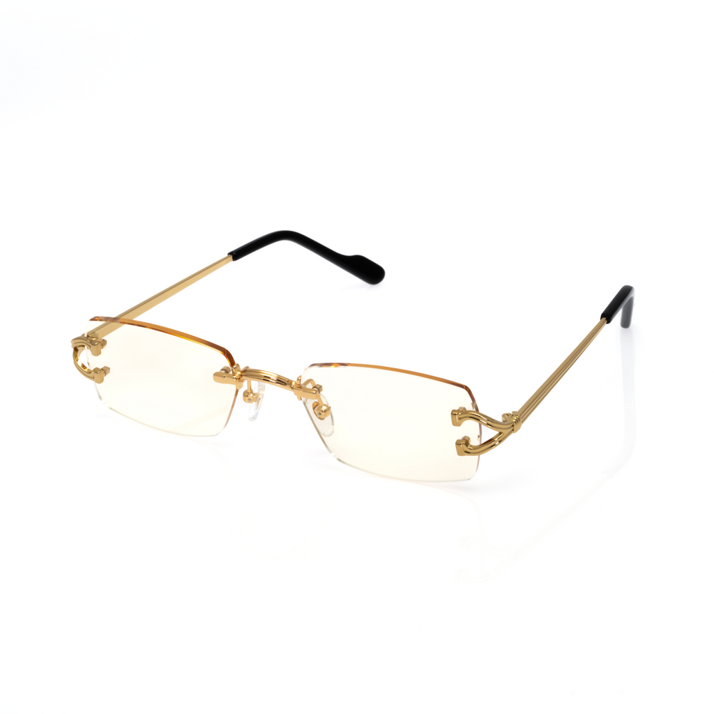 Lunettes Rectangle — Argent & Embouts Noir