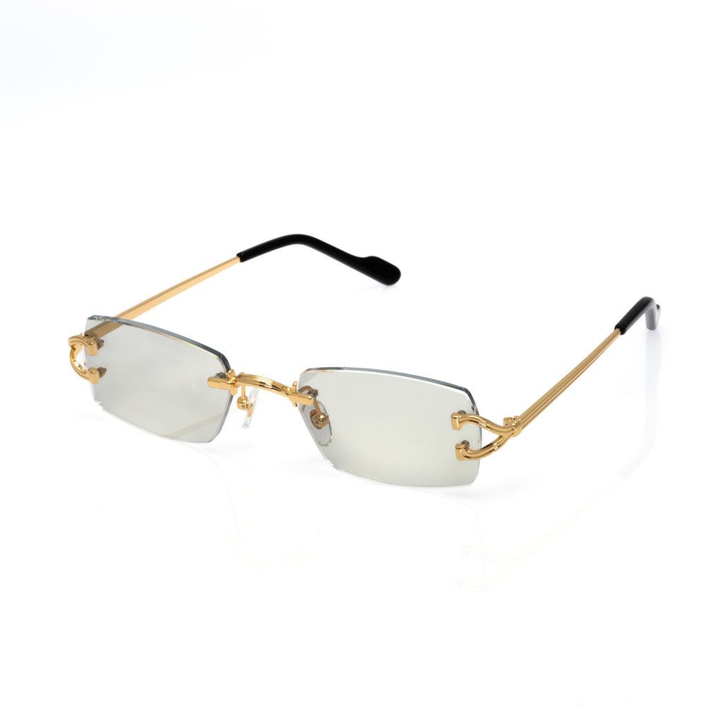 Lunettes Rectangle — Argent & Embouts Noir