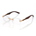 Lunettes Rectangle Arrondi — Bois Brun & Or