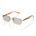 Lunettes Rectangle — Corne Ivoire & Or