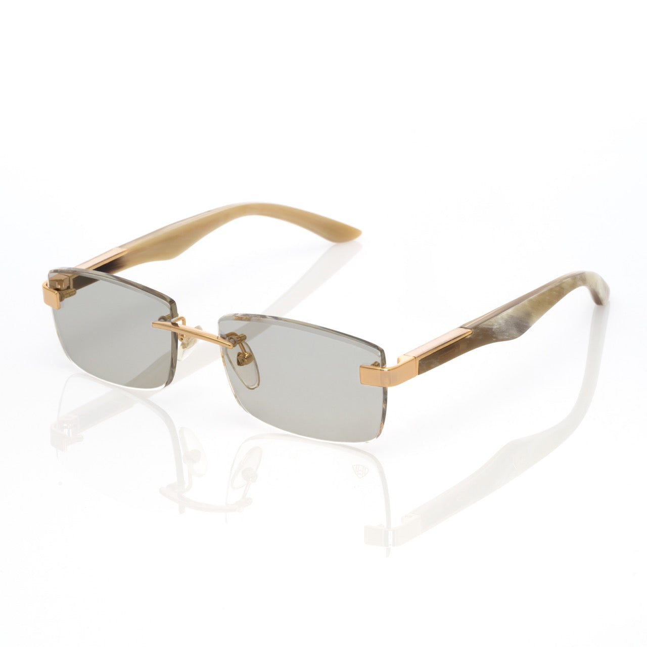 Lunettes Rectangle — Corne Ivoire & Or
