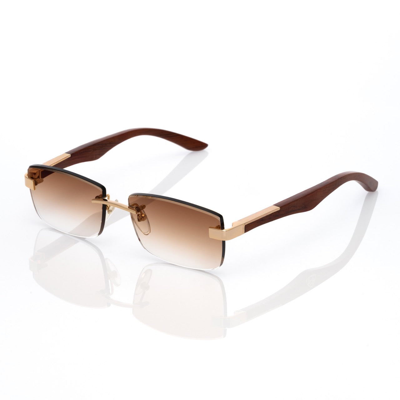 Lunettes Rectangle — Corne Ivoire & Or
