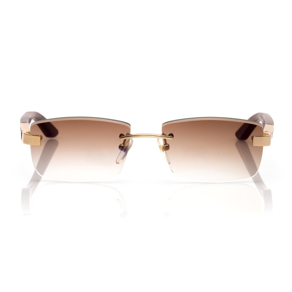 Lunettes Rectangle — Corne Ivoire & Or