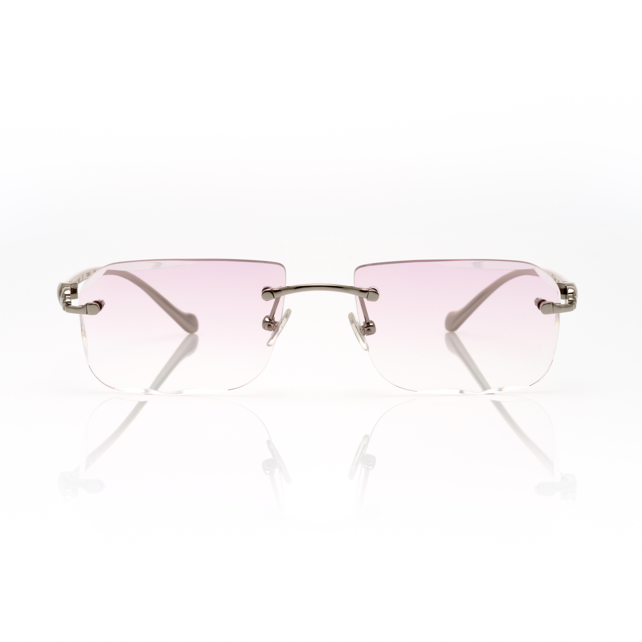 Lunettes Rectangle — Doré & Verres Rosés