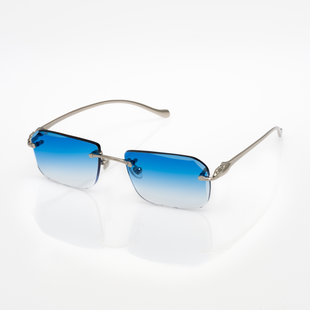 Lunettes Rectangle — Doré & Verres Rosés