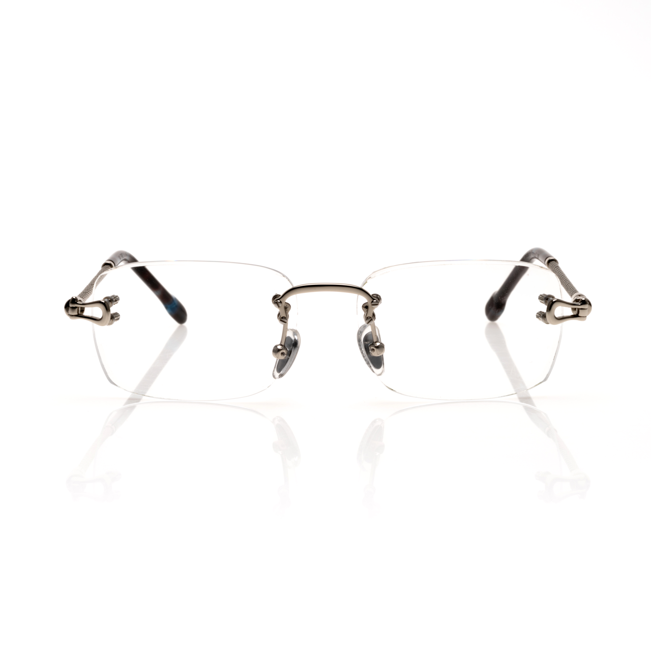 Lunettes Rectangle Fin — Métal Argenté & Écaille