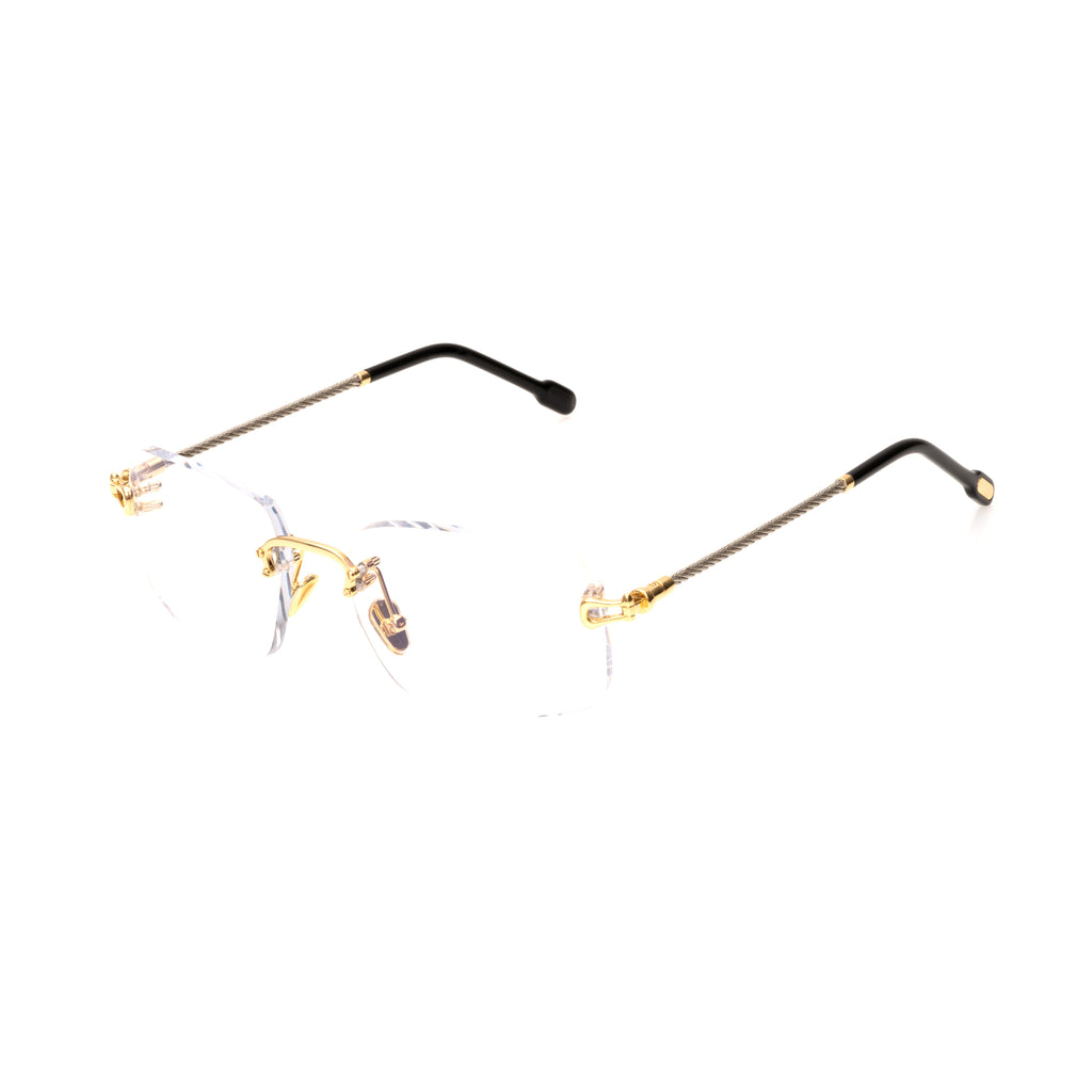 Lunettes Rectangle Fin — Métal Argenté & Écaille
