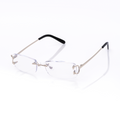 Lunettes Rectangle — Métal Argenté & Cristal