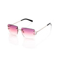 Lunettes Rectangle — Métal Argenté & Dégradé Prune Rosé
