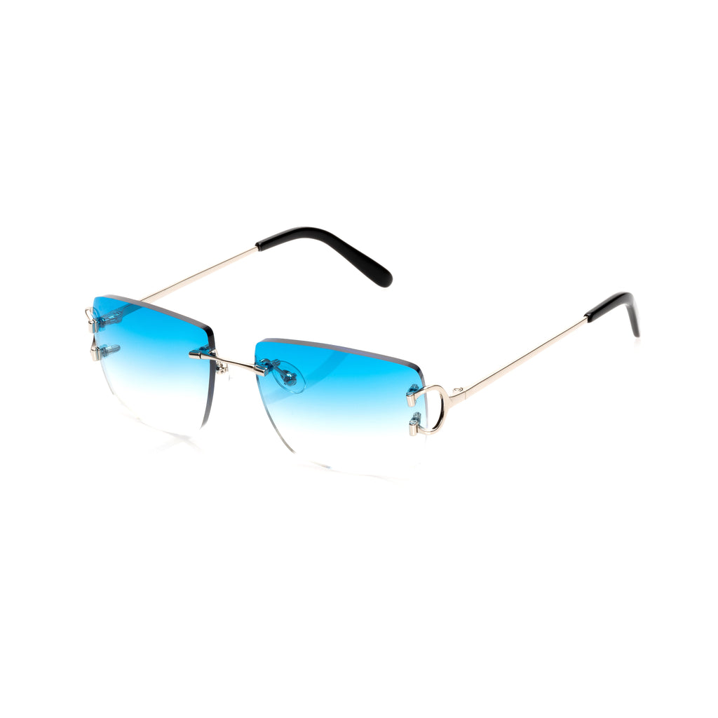Lunettes Rectangle — Métal Argenté & Dégradé Prune Rosé