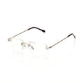 Lunettes Rectangle — Métal Argenté Tressé & Verres Clairs