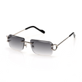Lunettes Rectangle — Métal Argenté & Verres Anthracite