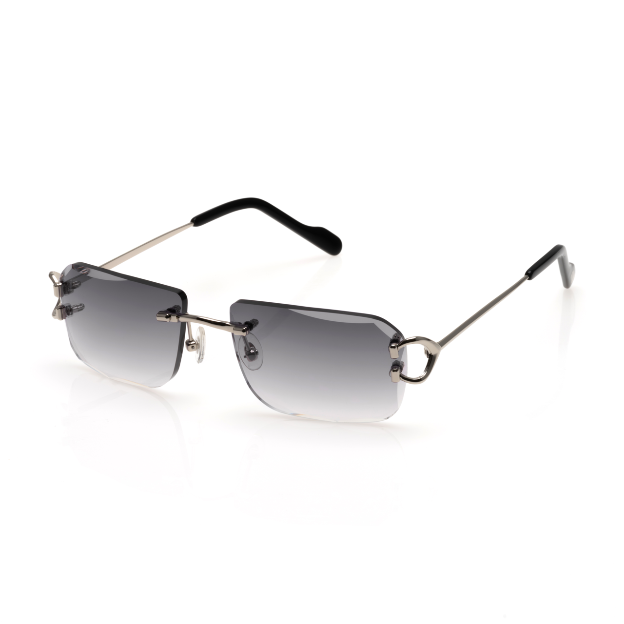 Lunettes Rectangle — Métal Argenté & Verres Anthracite