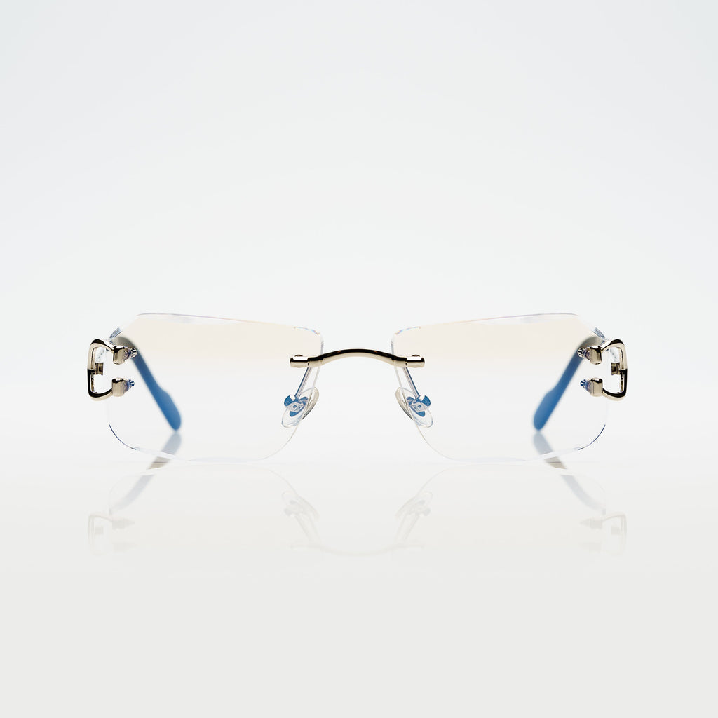 Lunettes Rectangle — Métal Argenté & Verres Anthracite