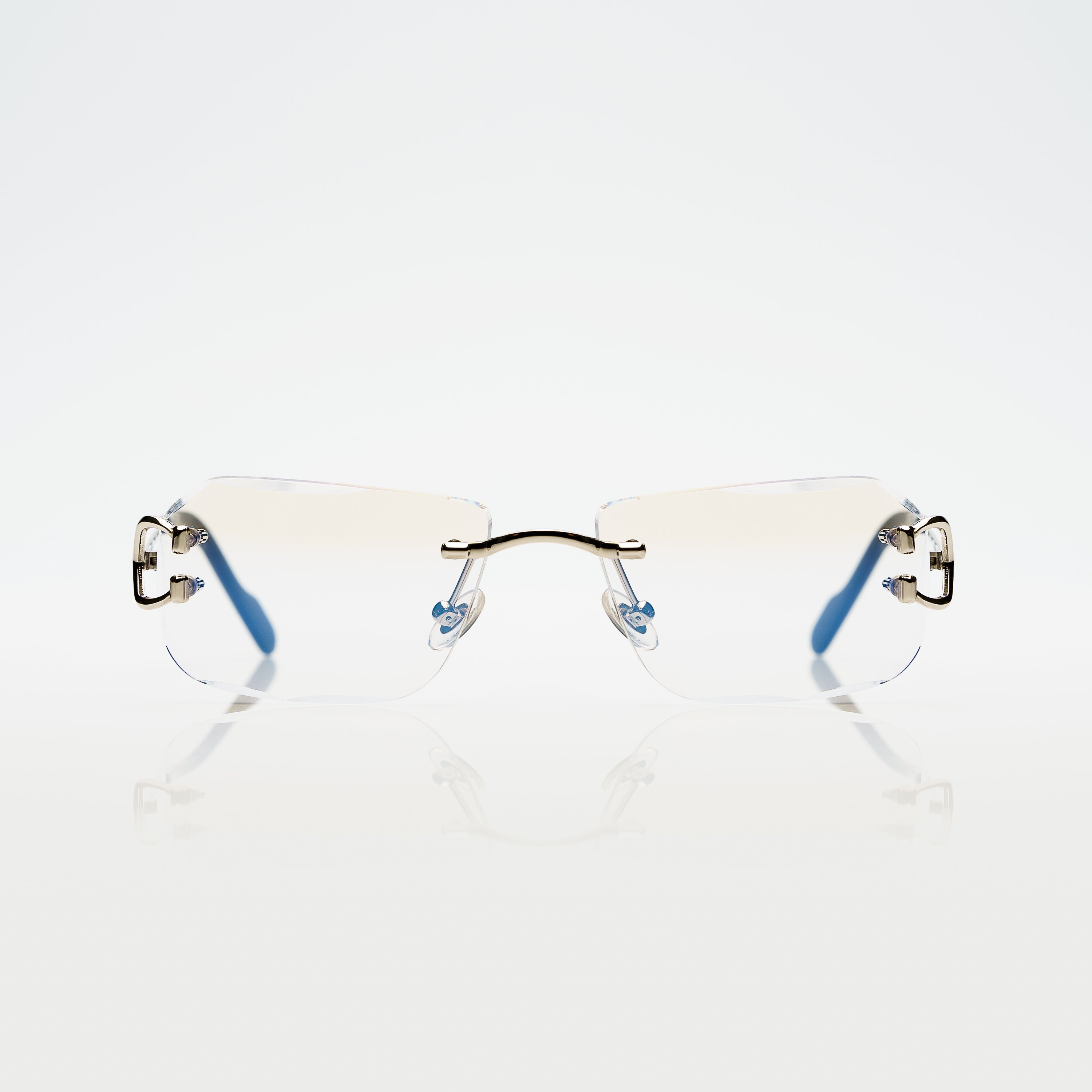 Lunettes Rectangle — Métal Argenté & Verres Anthracite