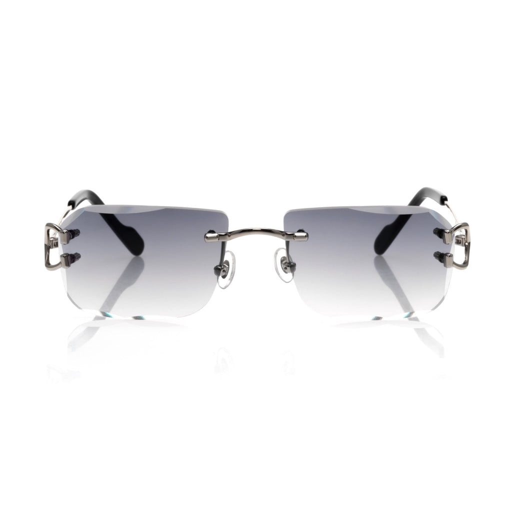 Lunettes Rectangle — Métal Argenté & Verres Anthracite