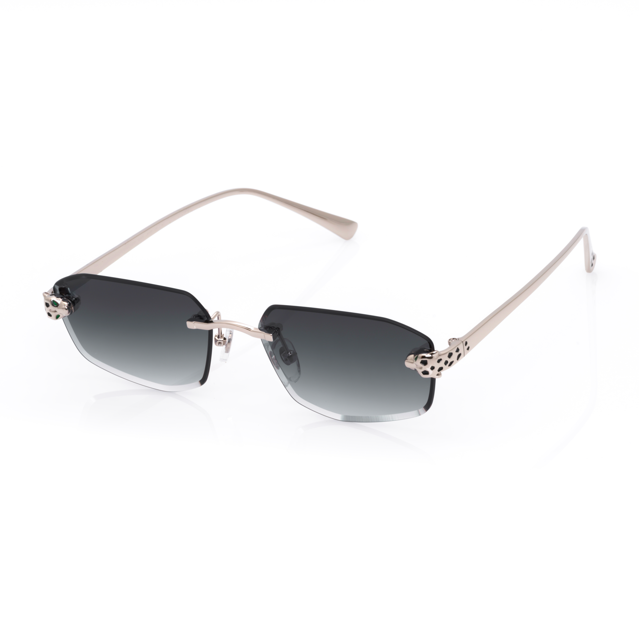 Lunettes Rectangle — Métal Argenté & Verres Anthracite · II