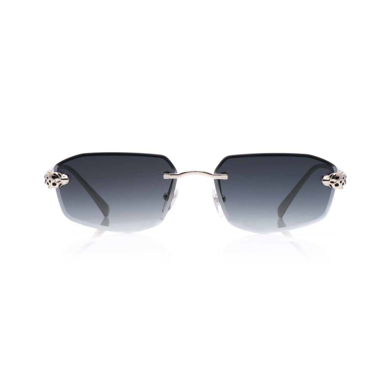 Lunettes Rectangle — Métal Argenté & Verres Anthracite · II