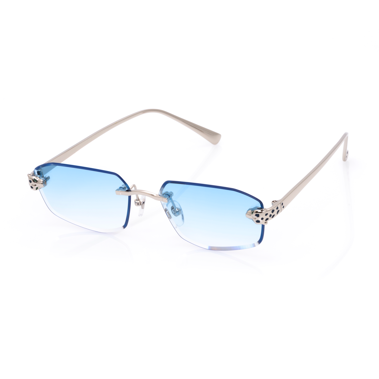 Lunettes Rectangle — Métal Argenté & Verres Anthracite · II