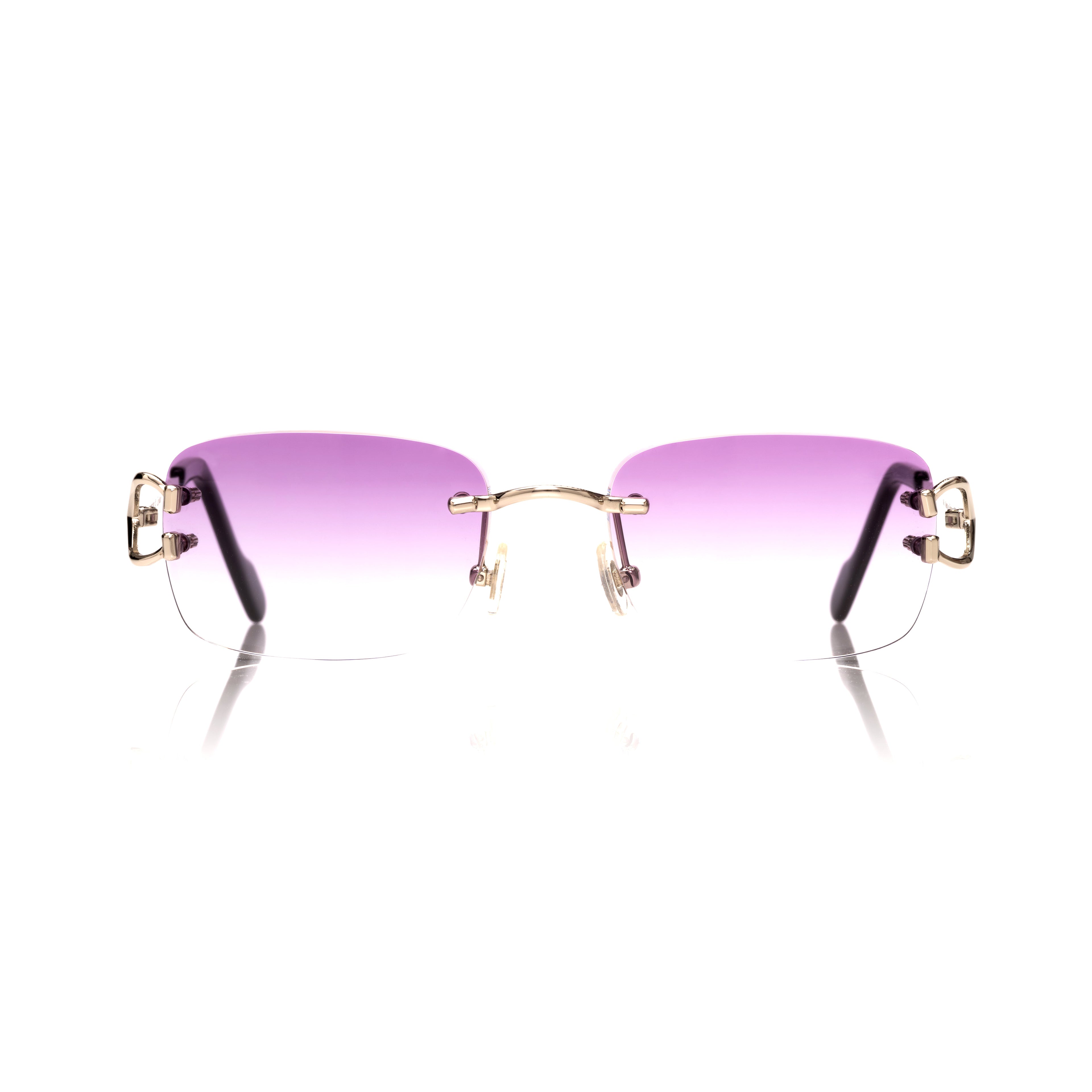 Lunettes Rectangle — Métal Argenté & Verres Bleu Azur