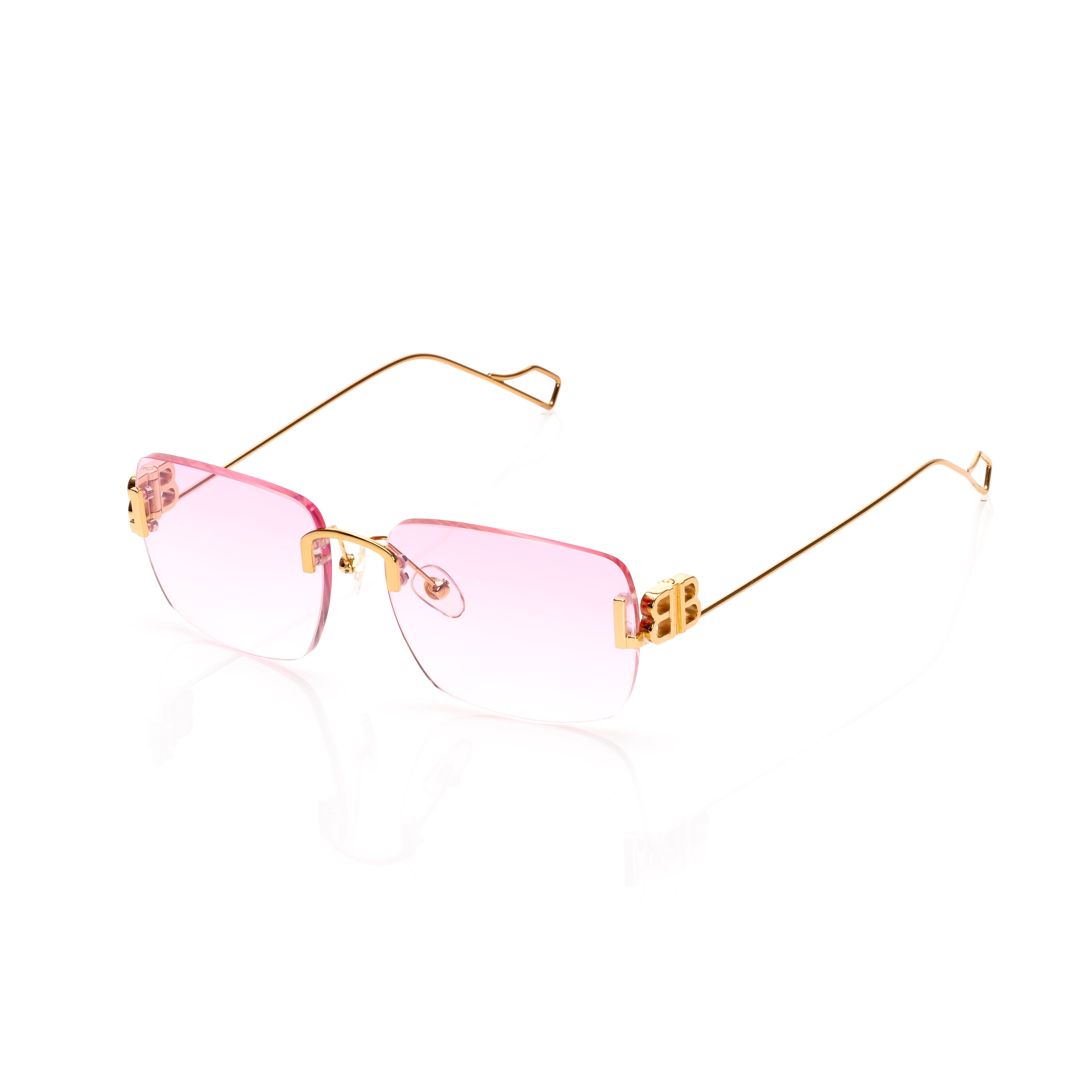 Lunettes Rectangle — Métal Argenté & Verres Bleu Ciel