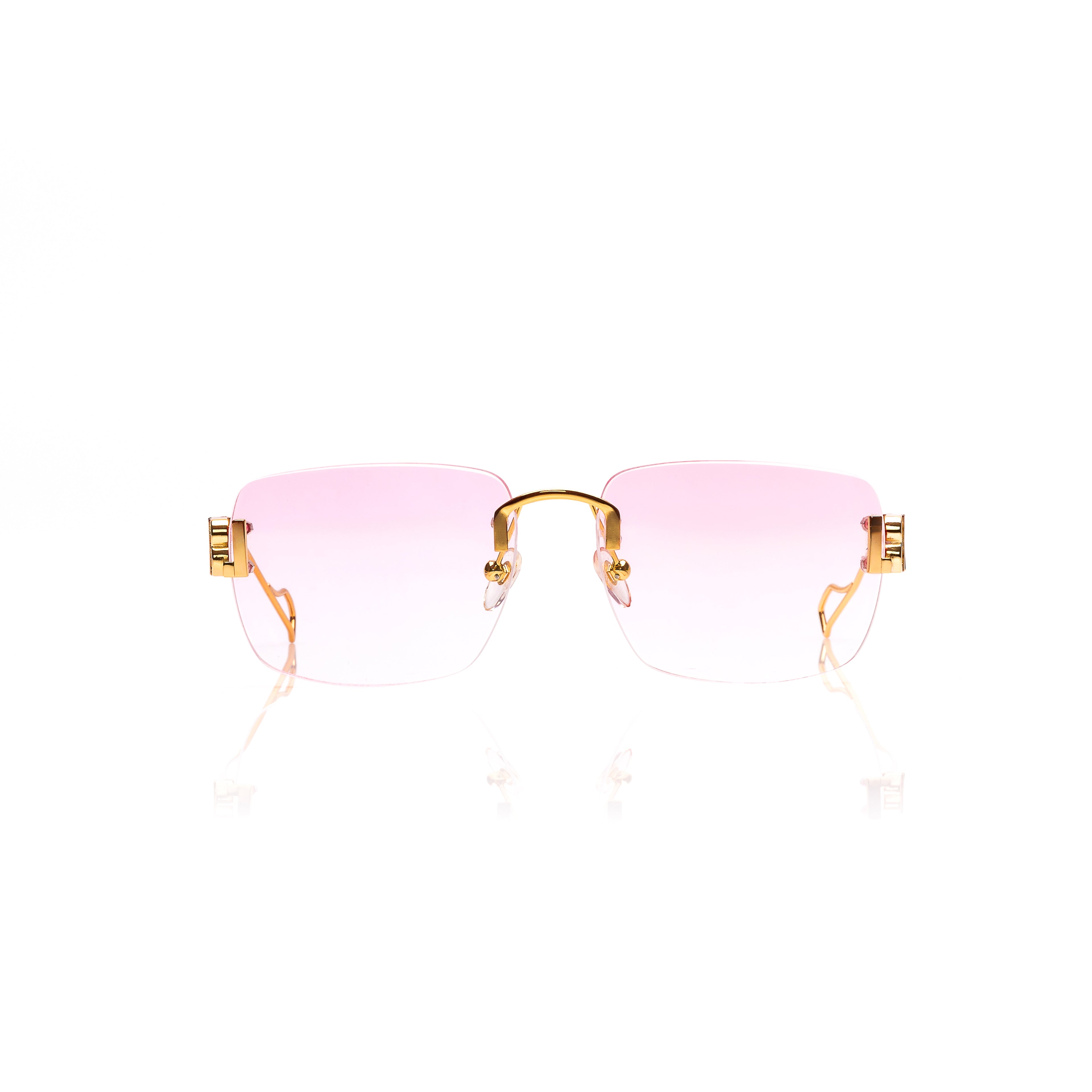 Lunettes Rectangle — Métal Argenté & Verres Bleu Ciel