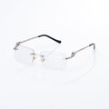 Lunettes Rectangle — Métal Argenté & Verres Clairs