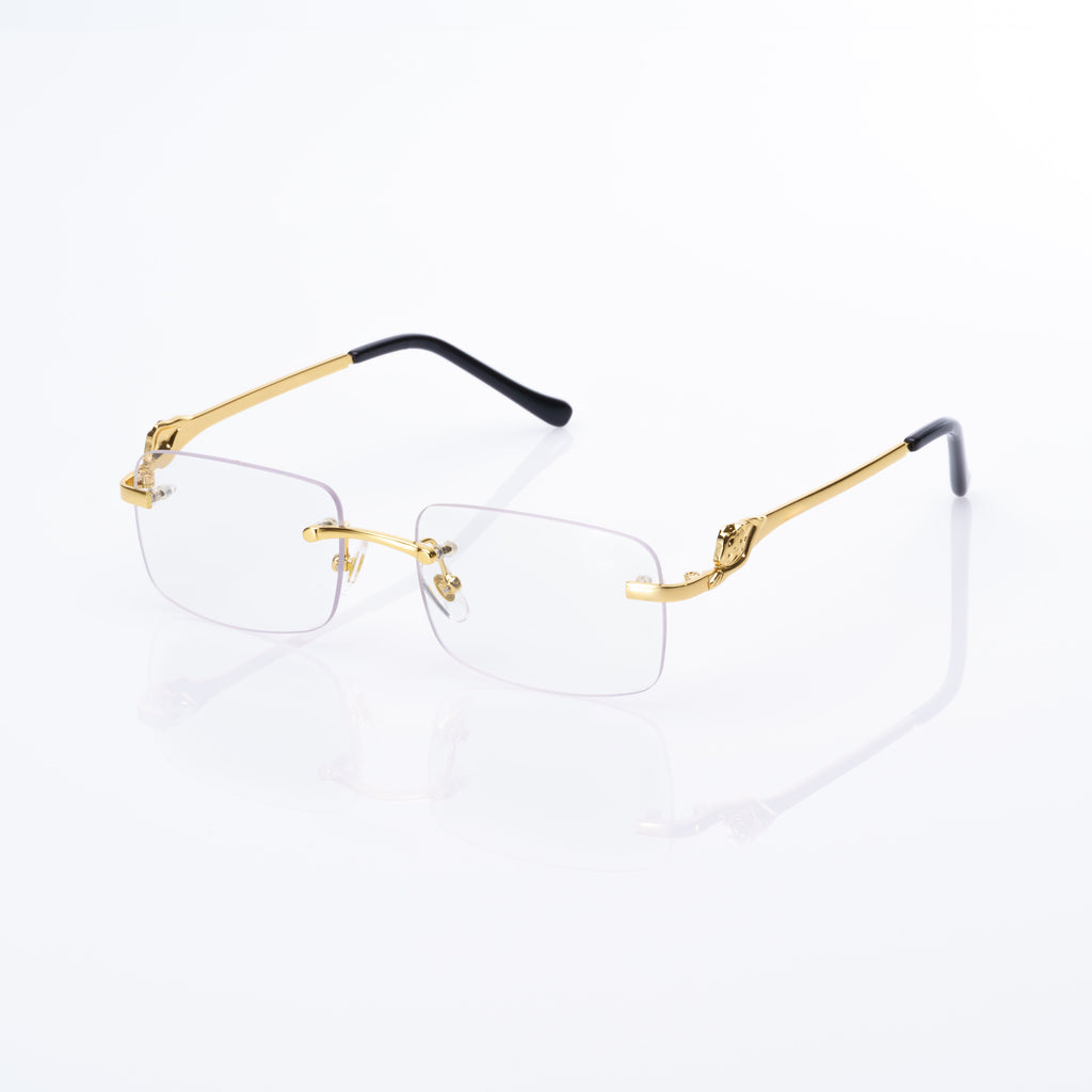Lunettes Rectangle — Métal Argenté & Verres Clairs