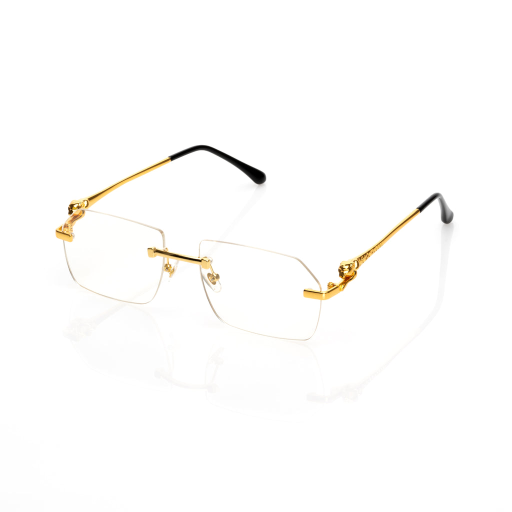 Lunettes Rectangle — Métal Argenté & Verres Clairs