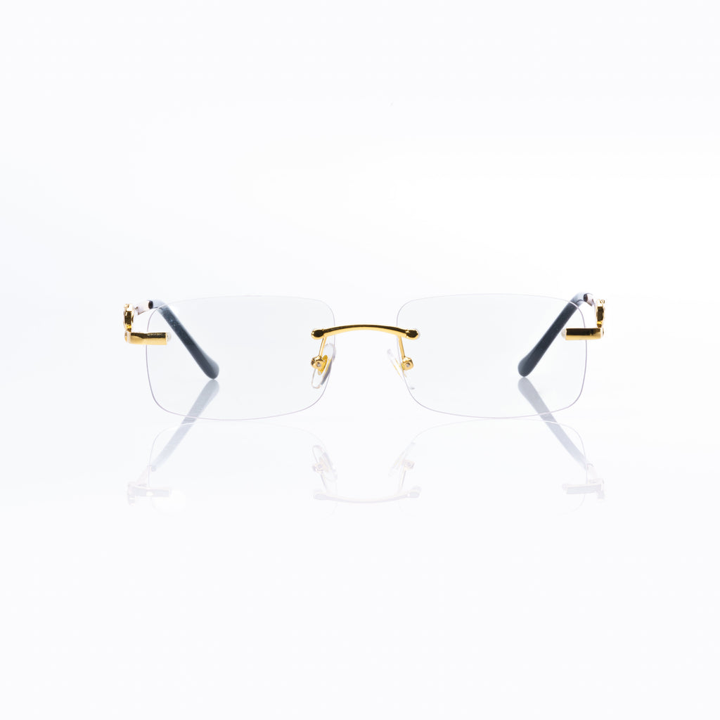 Lunettes Rectangle — Métal Argenté & Verres Clairs