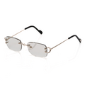 Lunettes Rectangle — Métal Argenté & Verres Fumés
