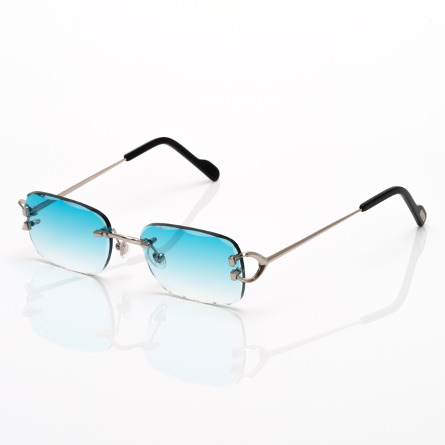 Lunettes Rectangle — Métal Argenté & Verres Fumés