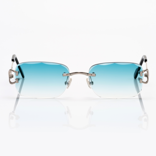 Lunettes Rectangle — Métal Argenté & Verres Fumés