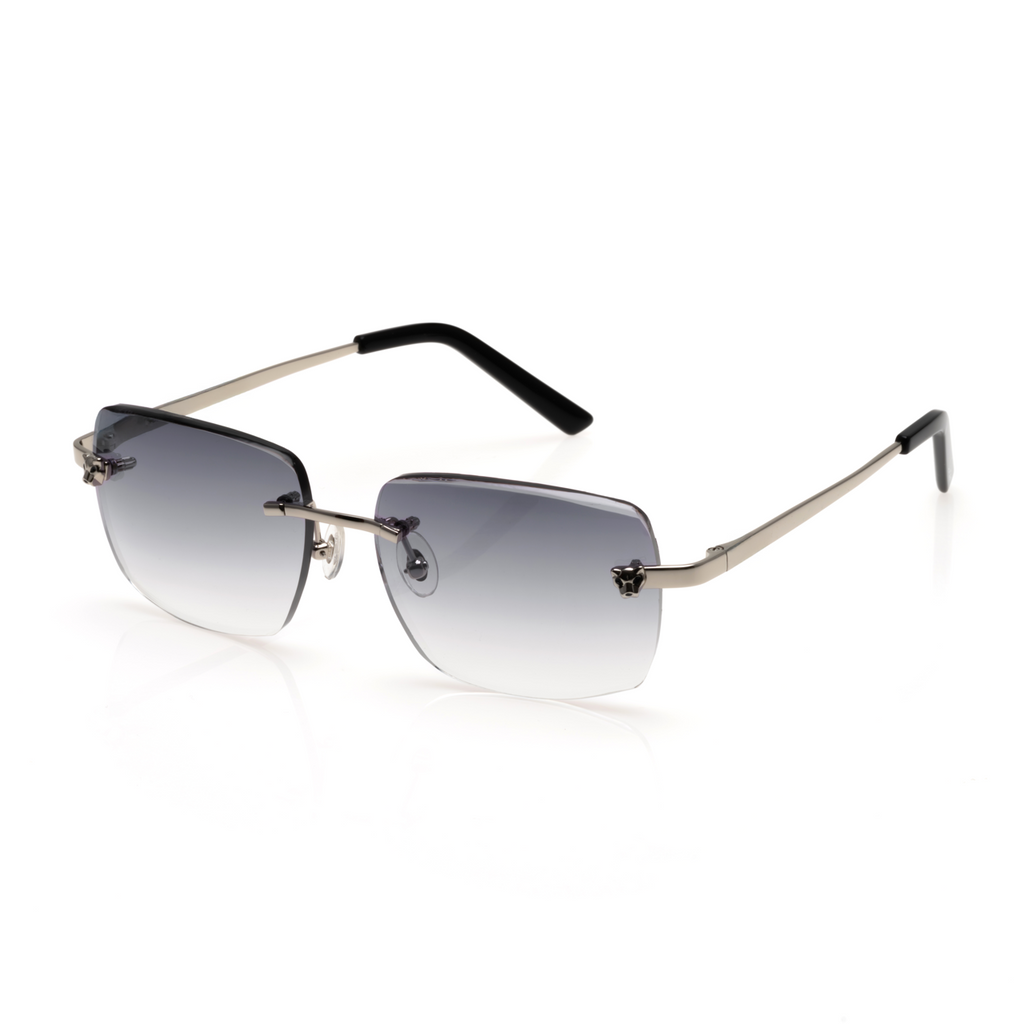 Lunettes Rectangle — Métal Argenté & Verres Fumés · II