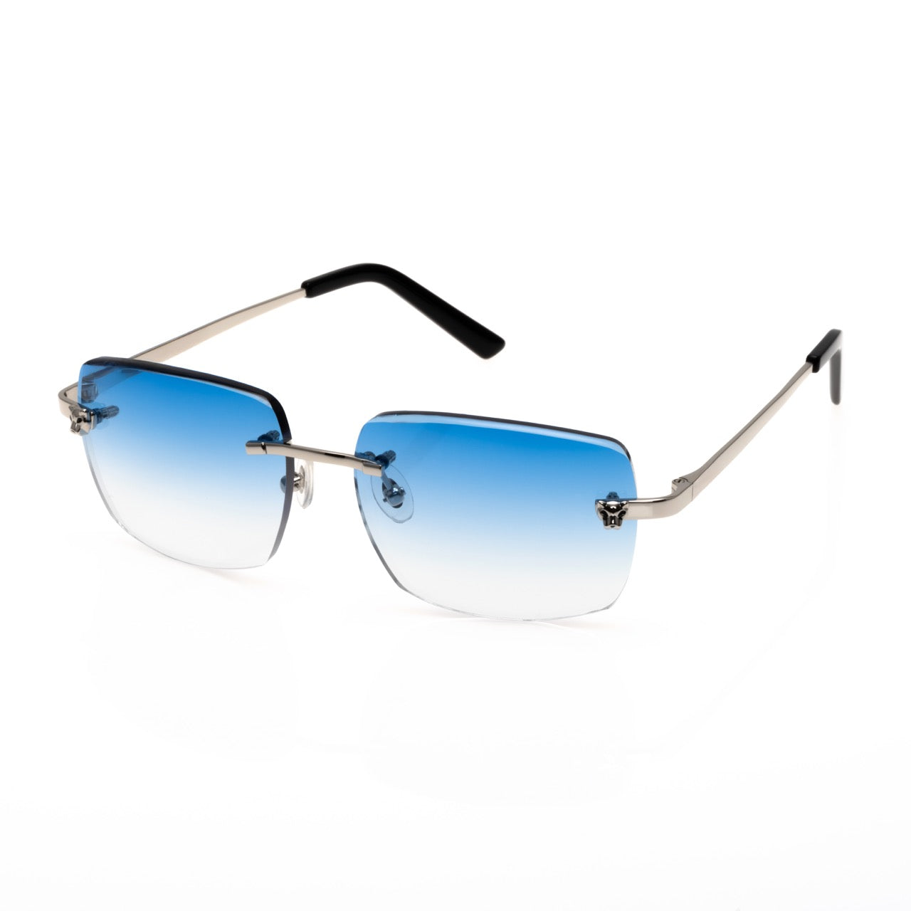 Lunettes Rectangle — Métal Argenté & Verres Fumés · II