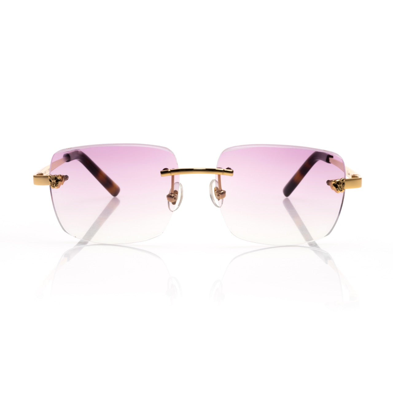 Lunettes Rectangle — Métal Argenté & Verres Fumés · II