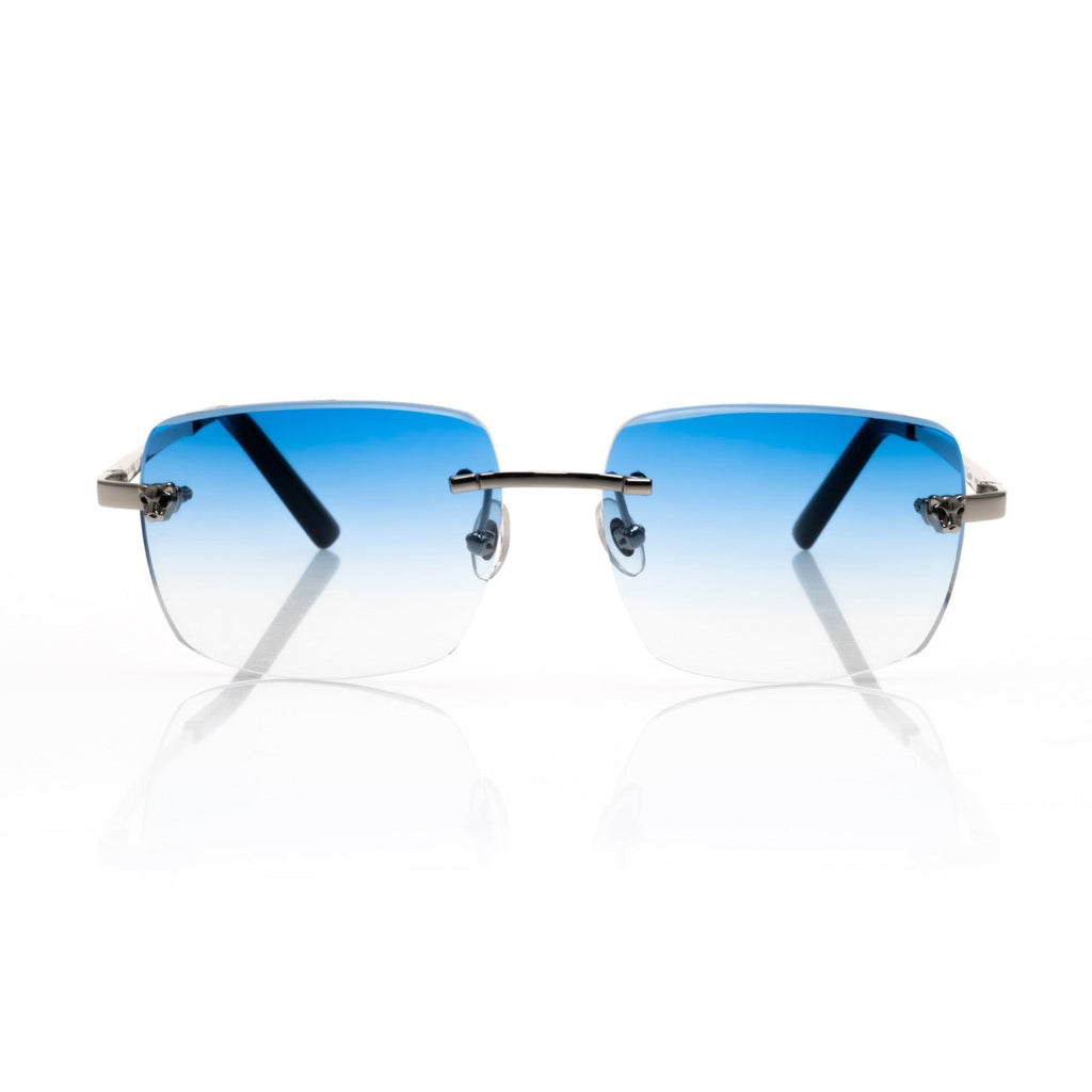Lunettes Rectangle — Métal Argenté & Verres Fumés · II