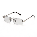 Lunettes Rectangle — Métal Argenté & Verres Transparents