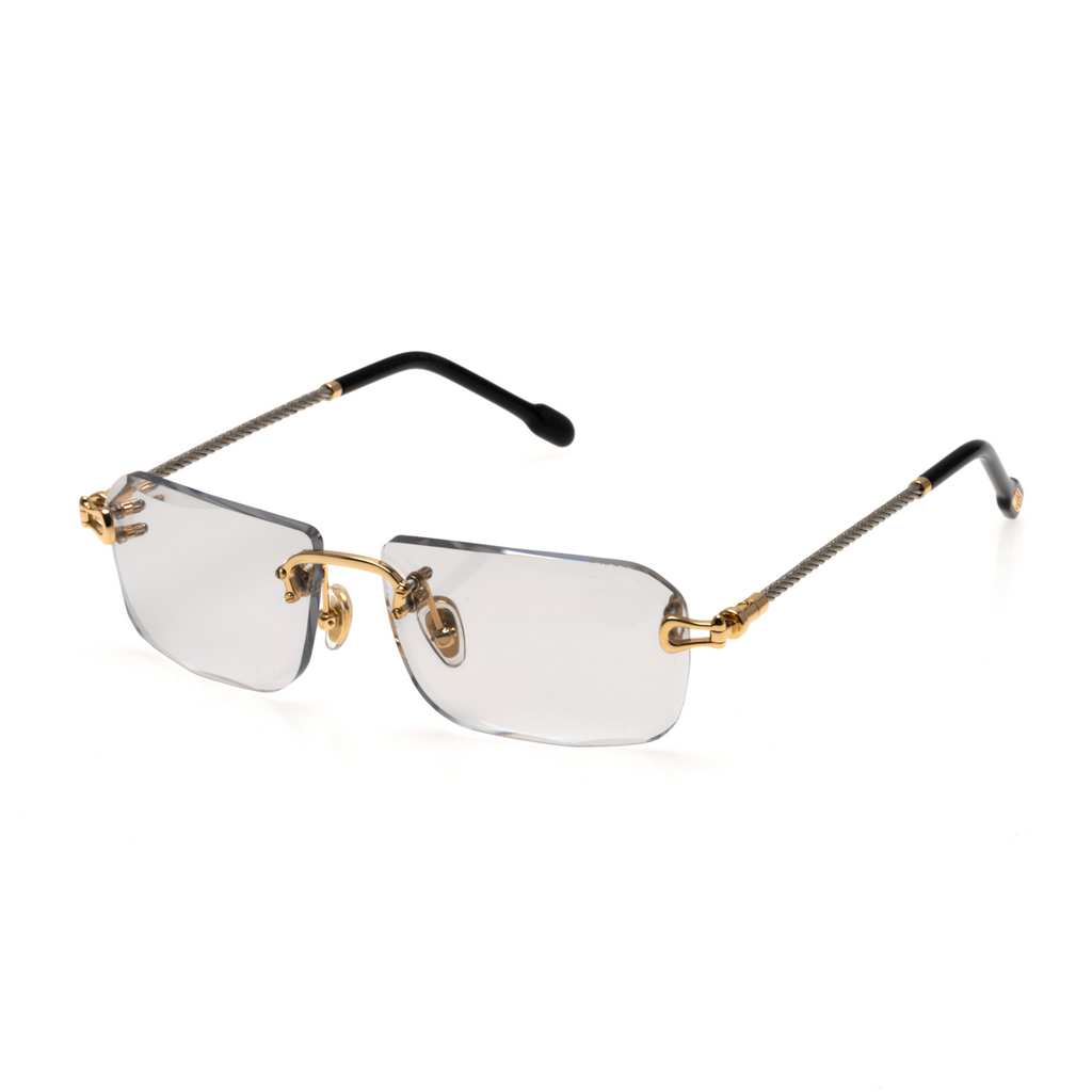 Lunettes Rectangle — Métal Argenté & Verres Transparents