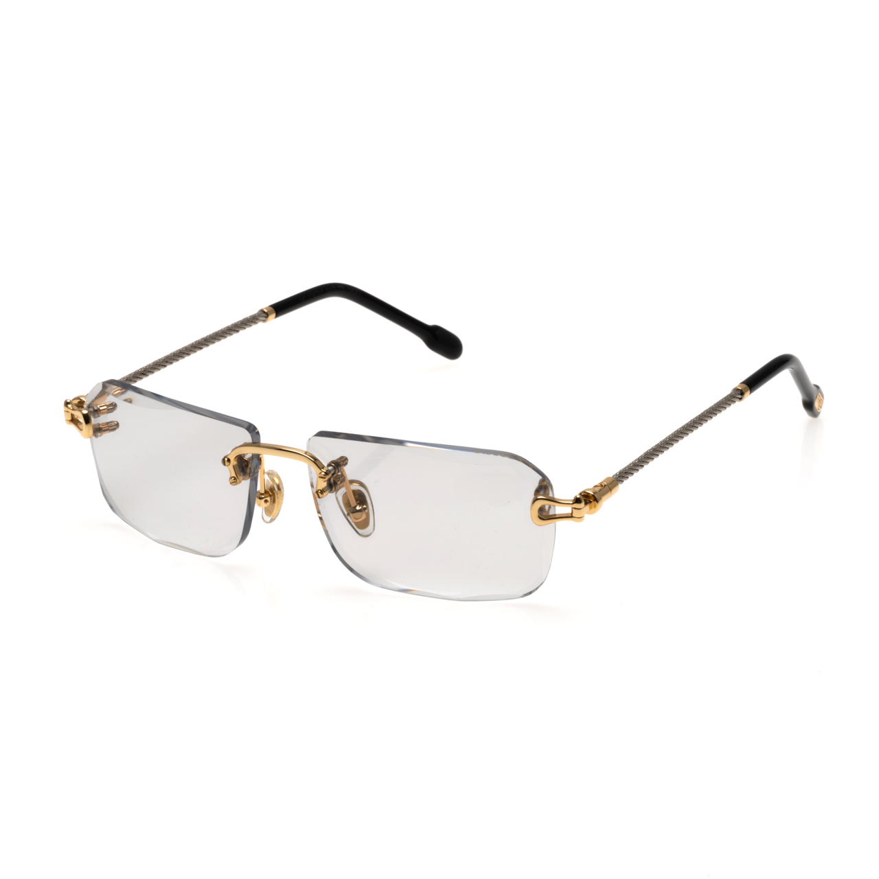 Lunettes Rectangle — Métal Argenté & Verres Transparents