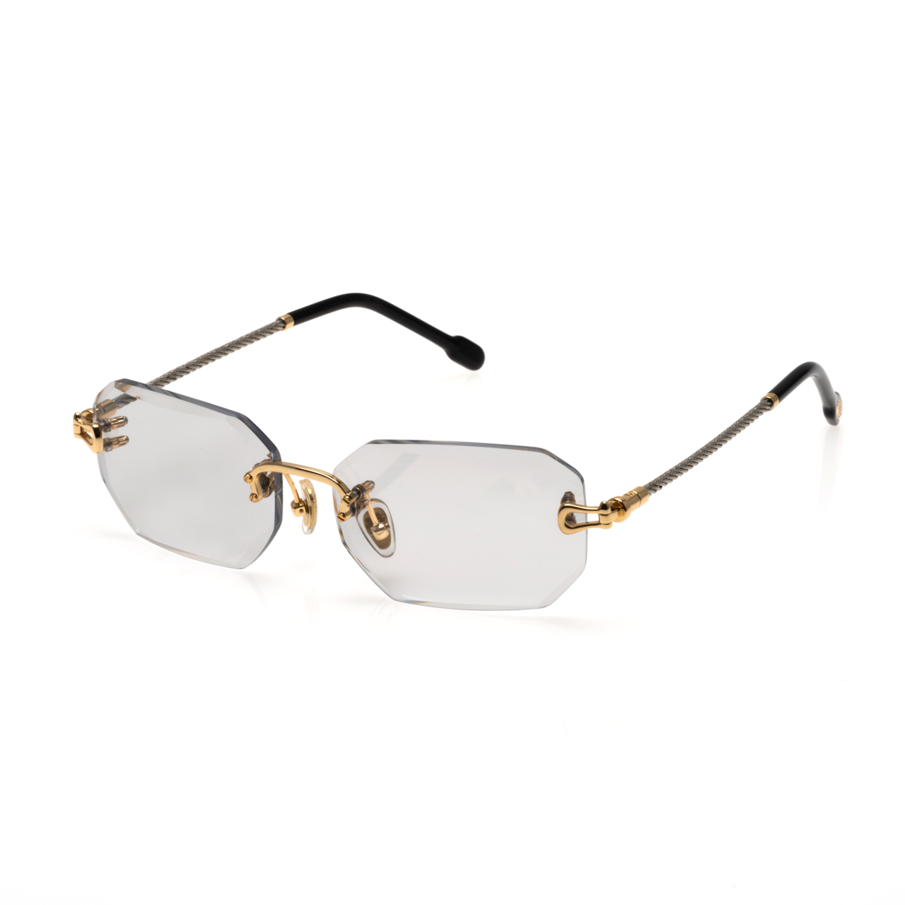 Lunettes Rectangle — Métal Argenté & Verres Transparents