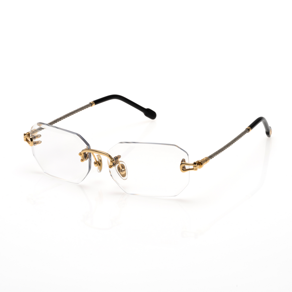 Lunettes Rectangle — Métal Argenté & Verres Transparents